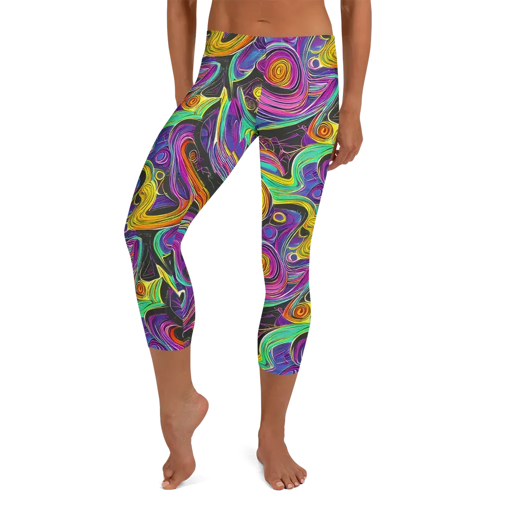 Sonic Spiral on Capri Leggings — Front