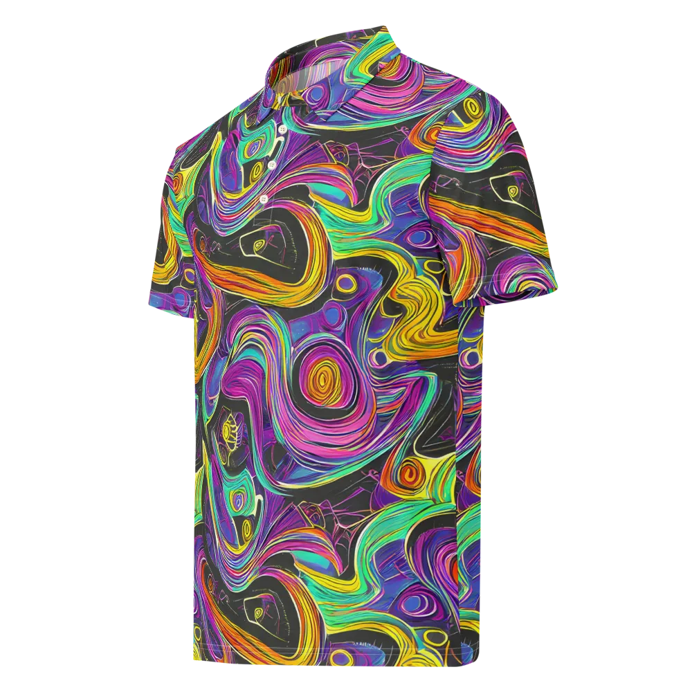Sonic Spiral on Men's Slim Fit Polo Shirt — Left Front