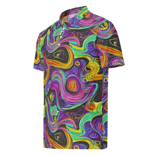 Sonic Spiral on a Men's Slim Fit Polo Shirt