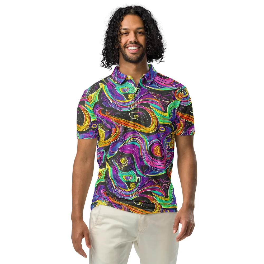Sonic Spiral on Men's Slim Fit Polo Shirt — Front