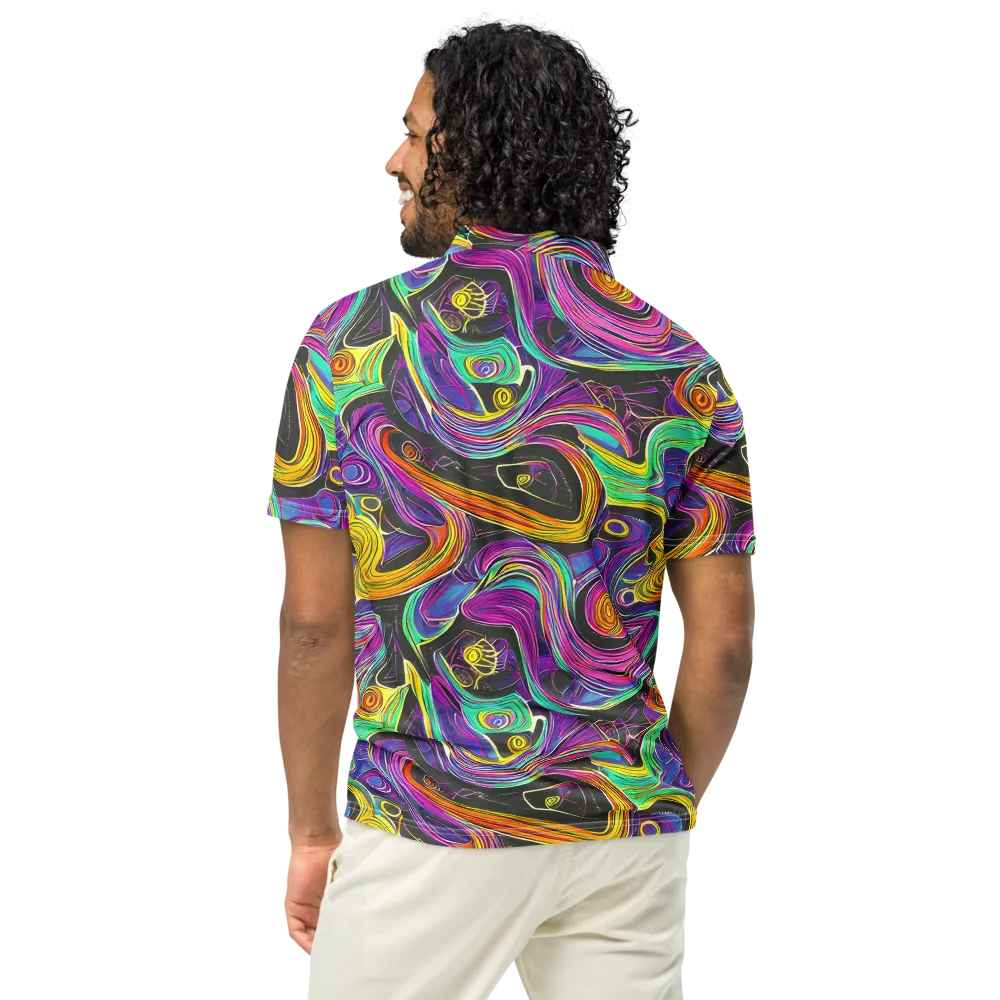 Sonic Spiral on Men's Slim Fit Polo Shirt — Back