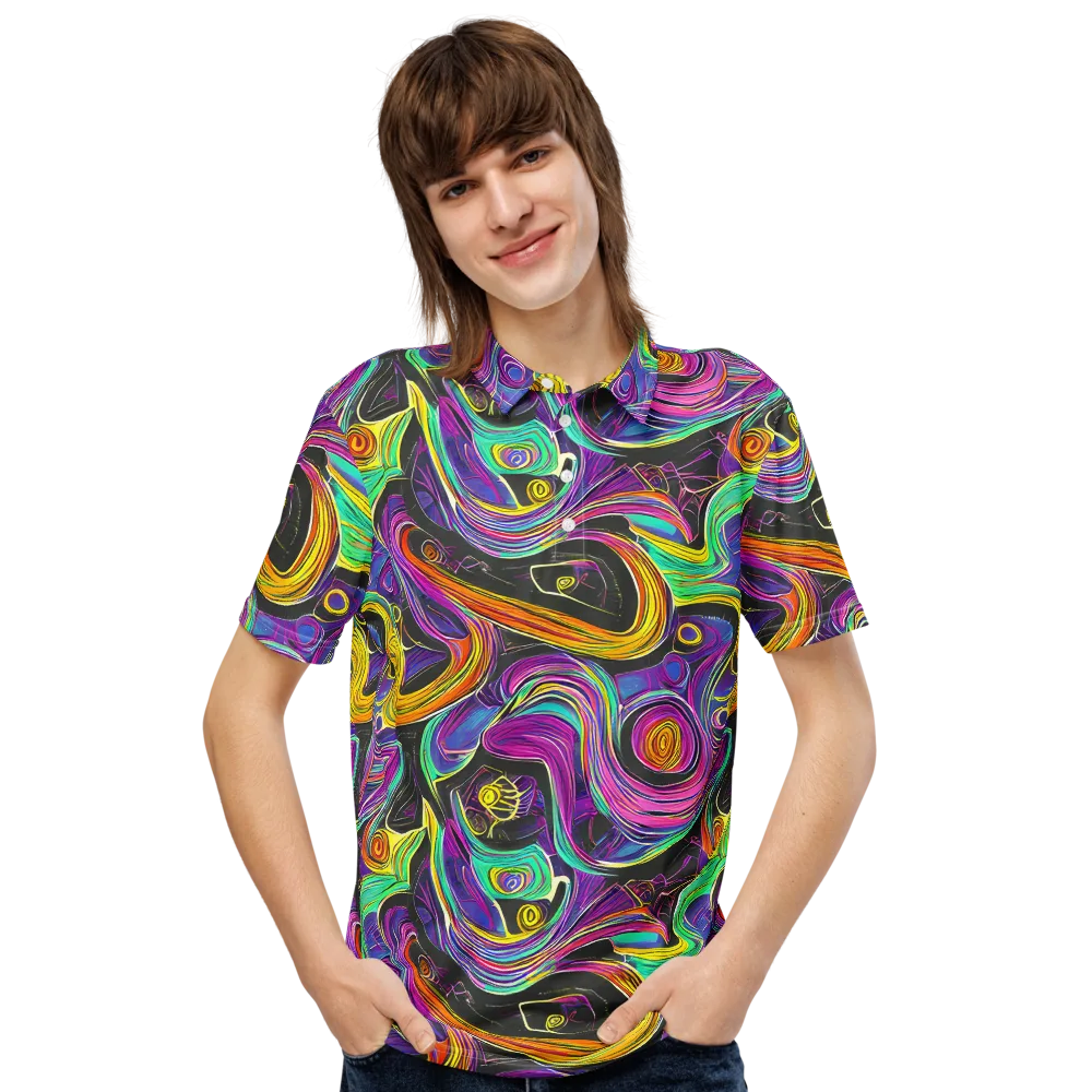 Sonic Spiral on Men's Slim Fit Polo Shirt — Front