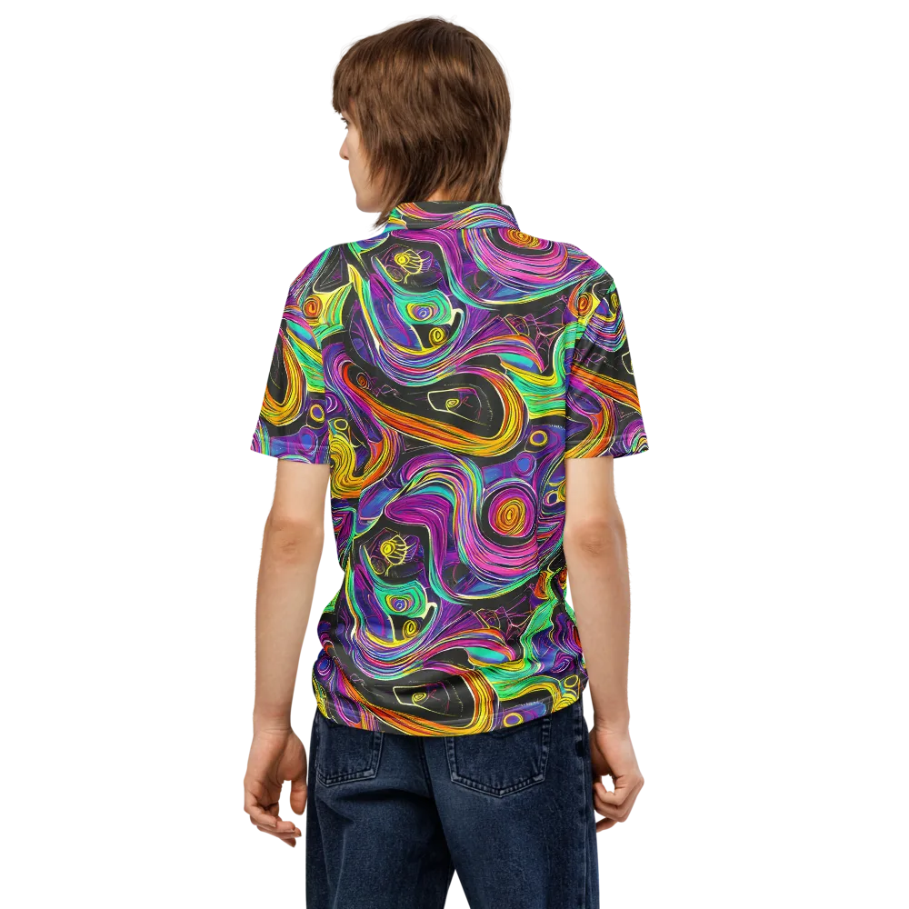 Sonic Spiral on Men's Slim Fit Polo Shirt — Back