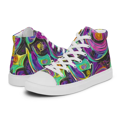 Sonic Spiral on a Men's High Top Canvas Shoes
