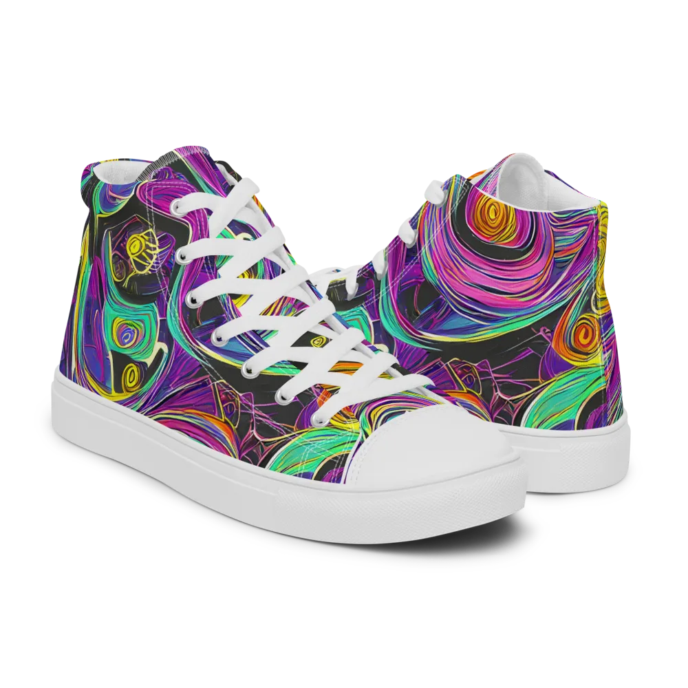 Sonic Spiral on Men's High Top Canvas Shoes — Right
