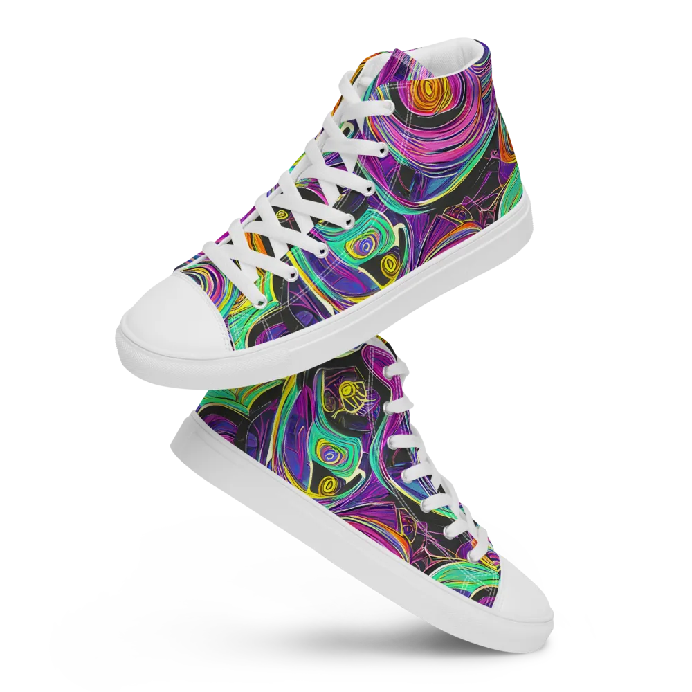 Sonic Spiral on Men's High Top Canvas Shoes — Front