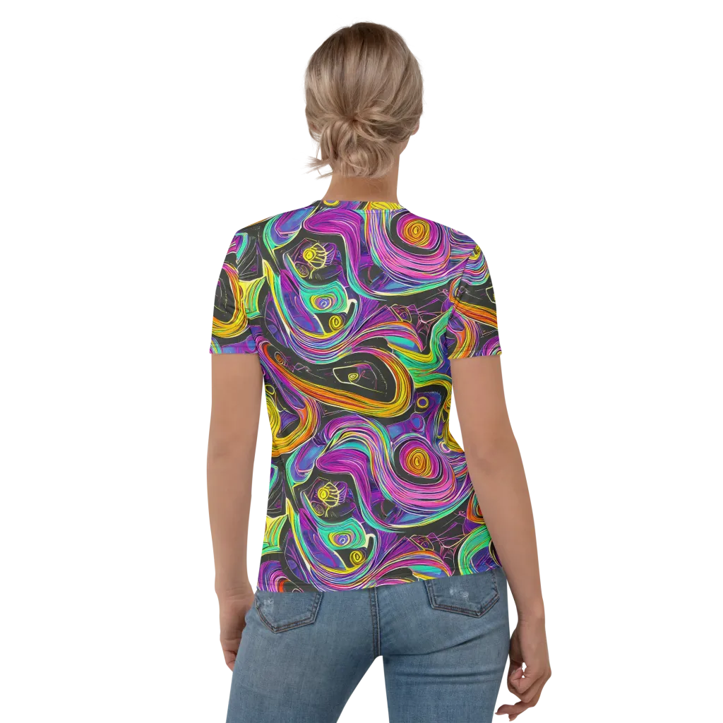 Sonic Spiral on Women's Crew Neck T-Shirt — Back