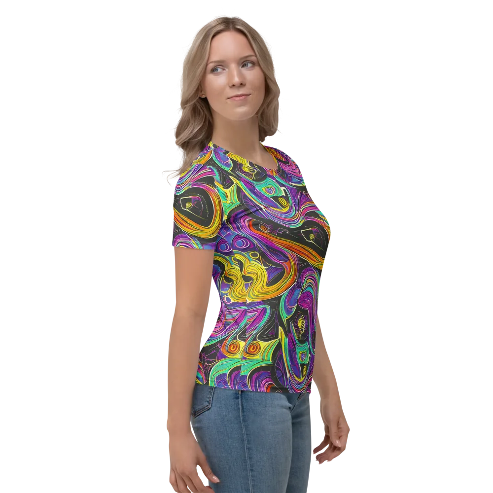 Sonic Spiral on Women's Crew Neck T-Shirt — Right