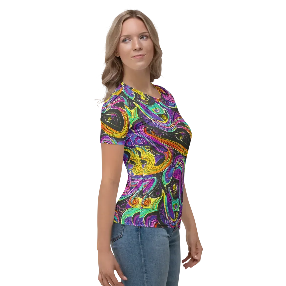 Sonic Spiral on Women's Crew Neck T-Shirt — Right