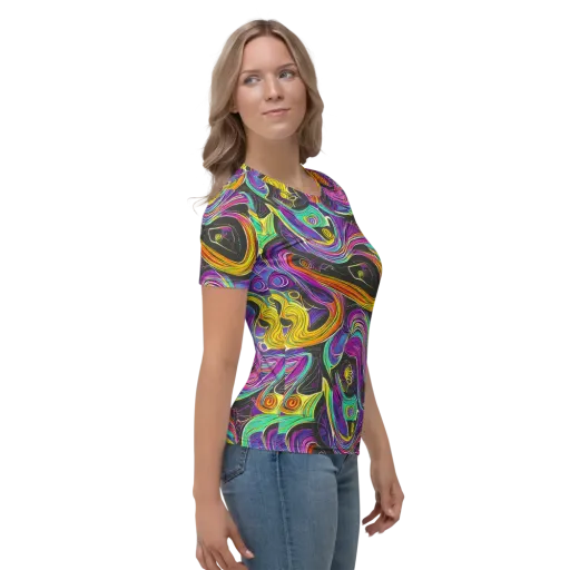 Sonic Spiral on a Women's Crew Neck T-Shirt