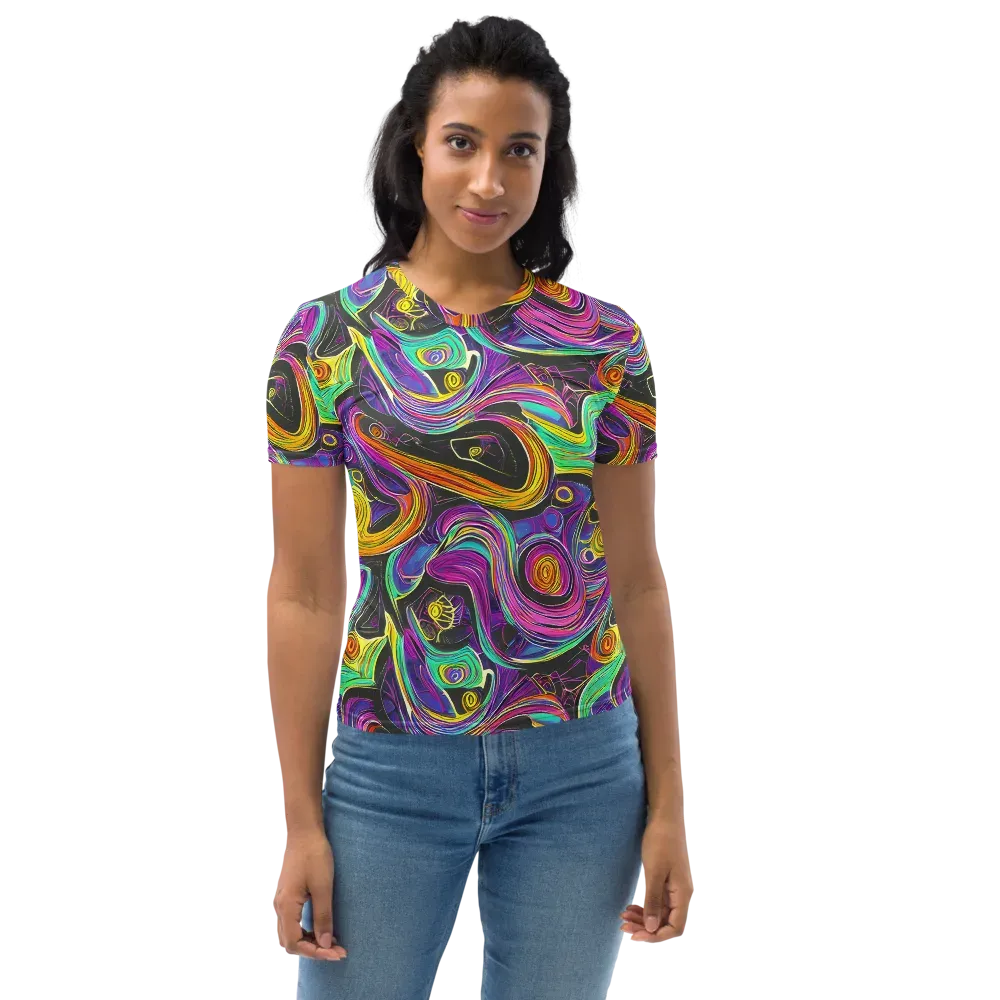 Sonic Spiral on Women's Crew Neck T-Shirt — Front