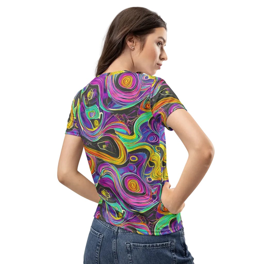 Sonic Spiral on Women's Crew Neck T-Shirt — Back