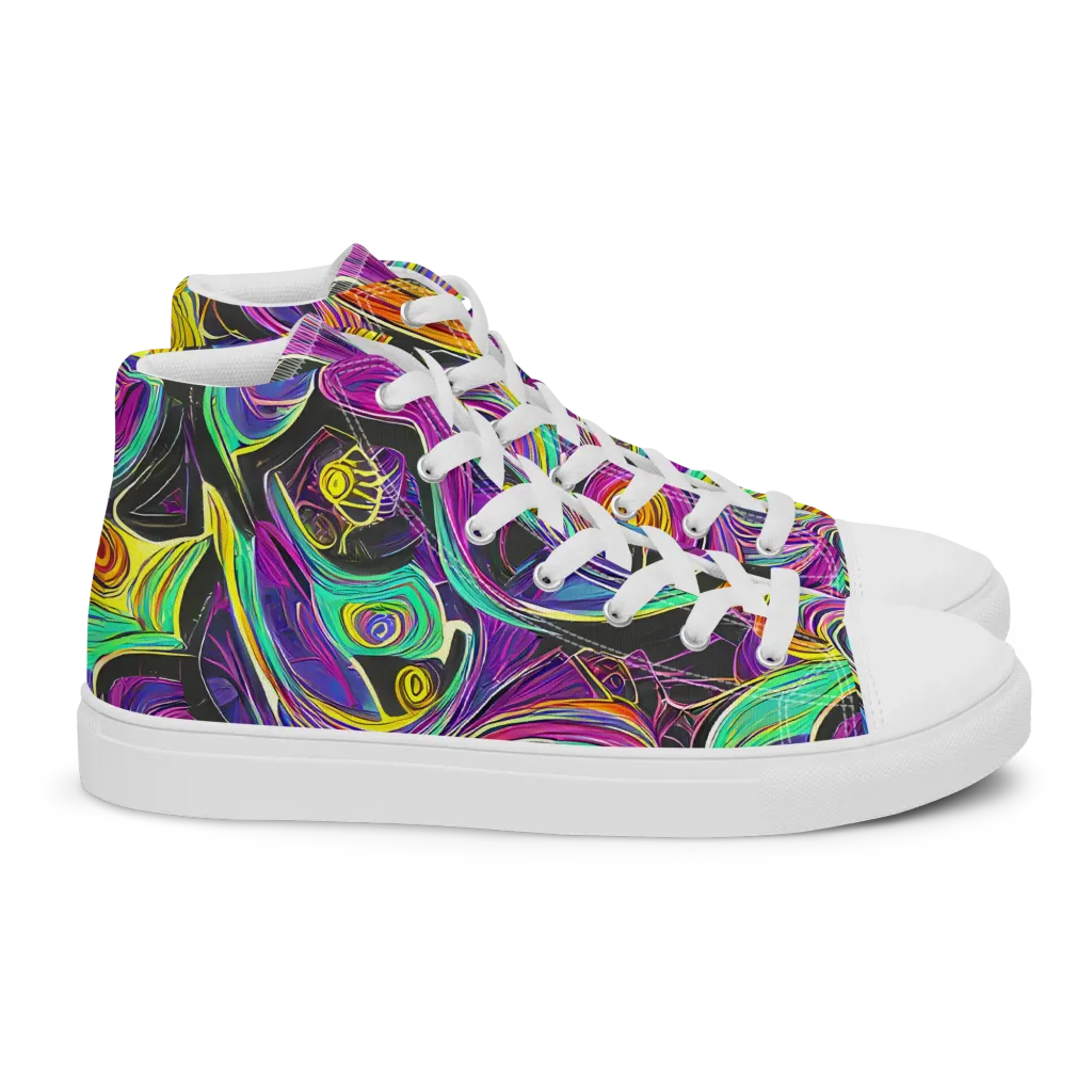 Sonic Spiral on Women's High Top Canvas Shoes — Right