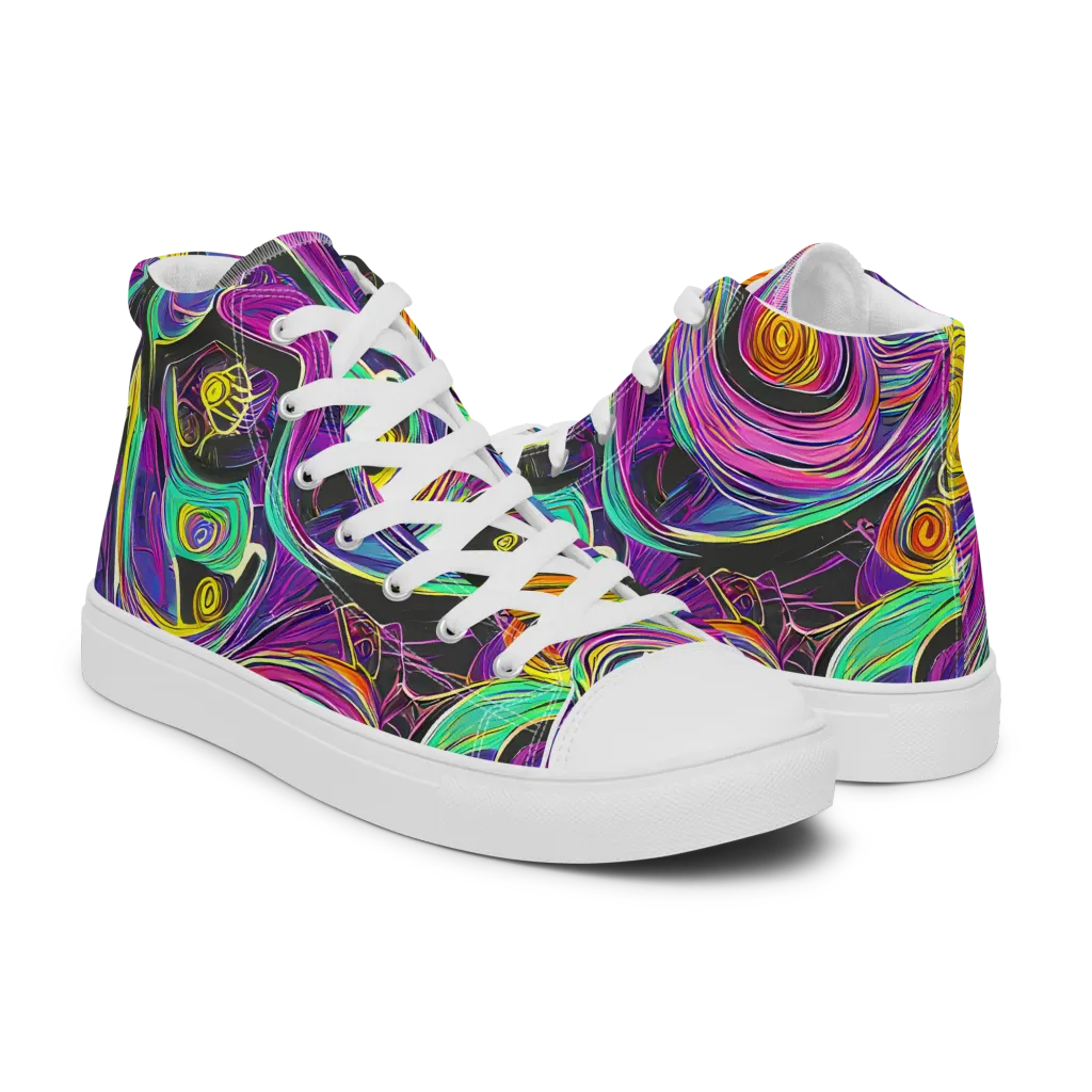 Sonic Spiral on Women's High Top Canvas Shoes — Right