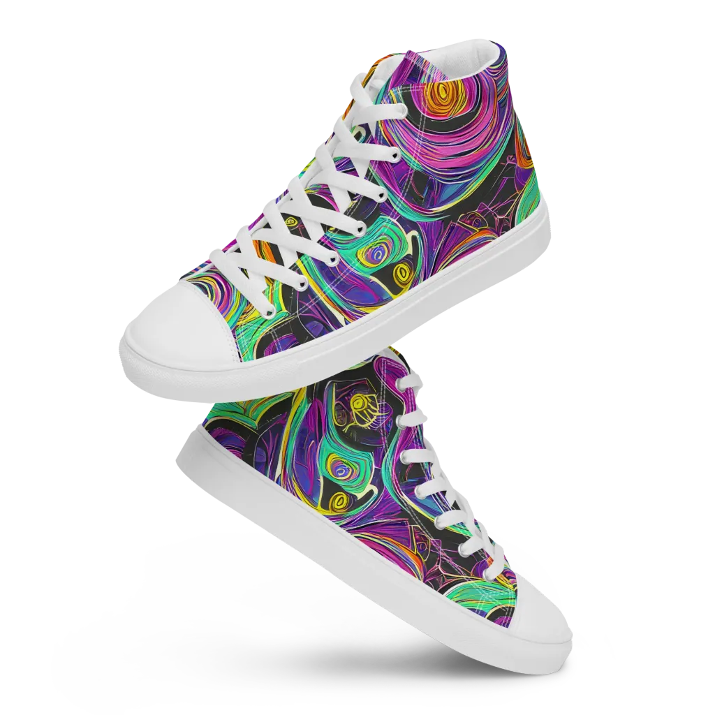 Sonic Spiral on Women's High Top Canvas Shoes — Front