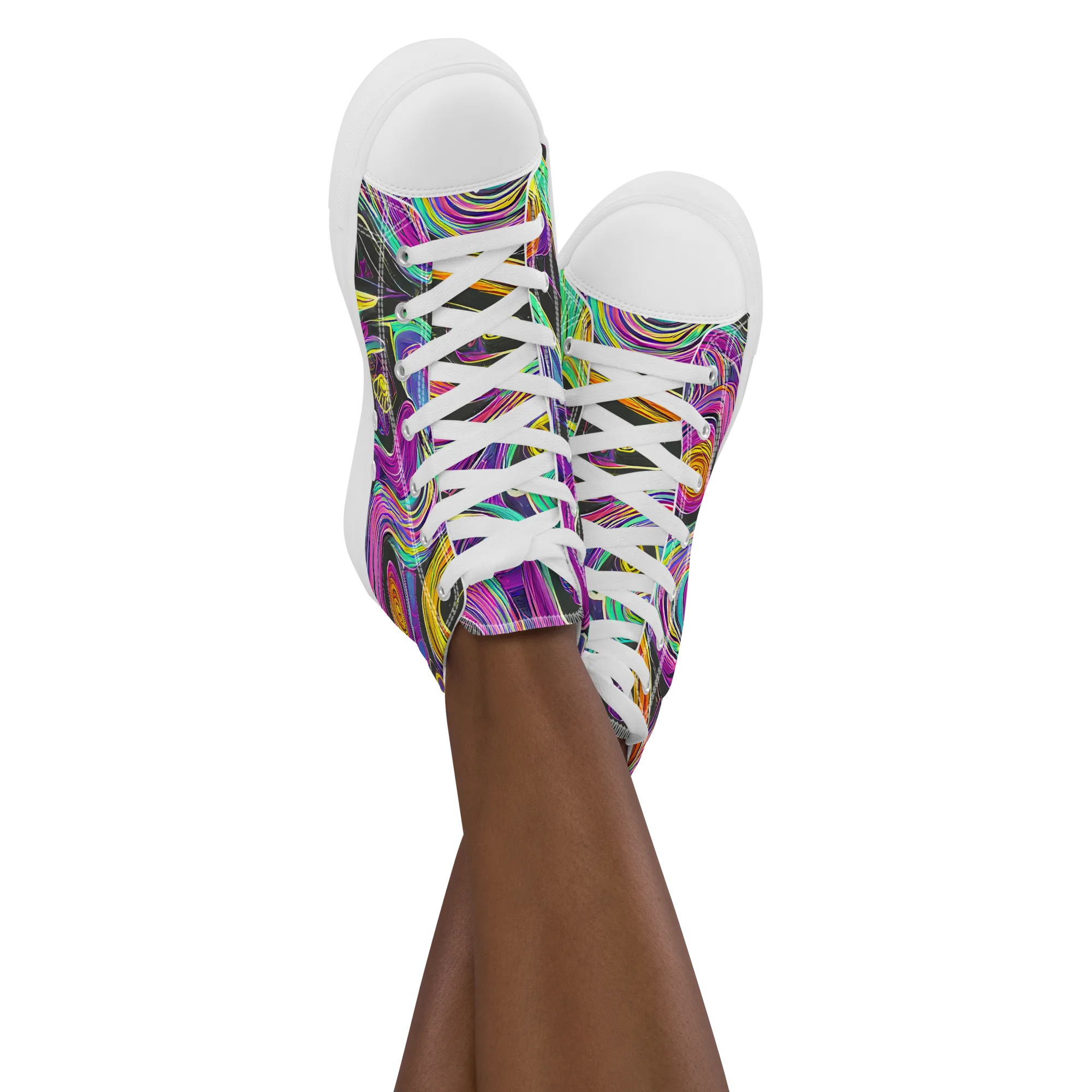 Sonic Spiral on Women's High Top Canvas Shoes — Front