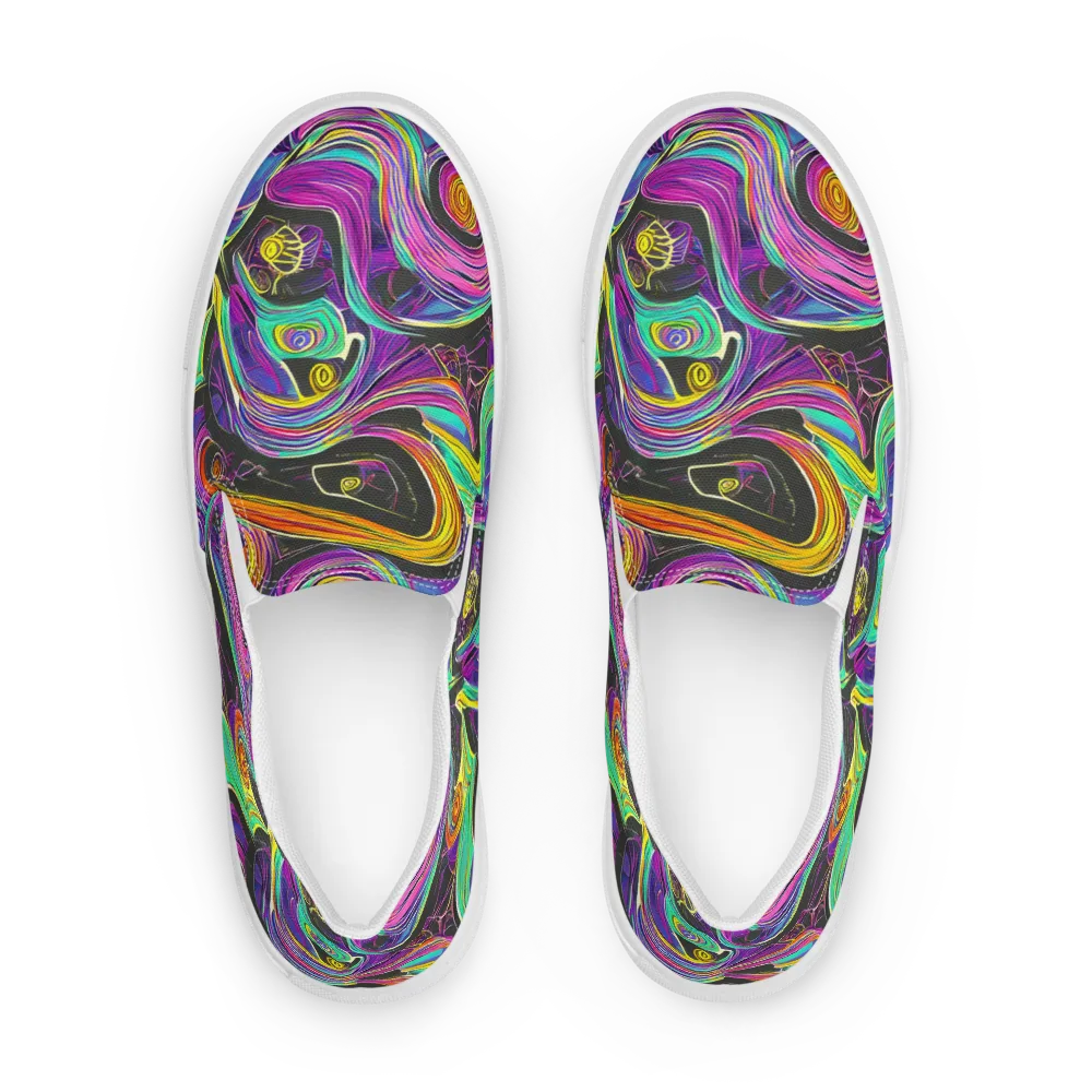 Sonic Spiral on Men's Slip-On Canvas Shoes — Front