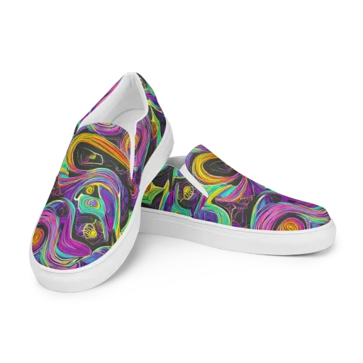 Sonic Spiral on a Men's Slip-On Canvas Shoes