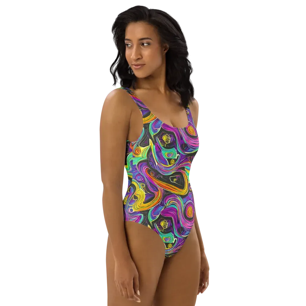 Sonic Spiral on One-Piece Swimsuit — Right