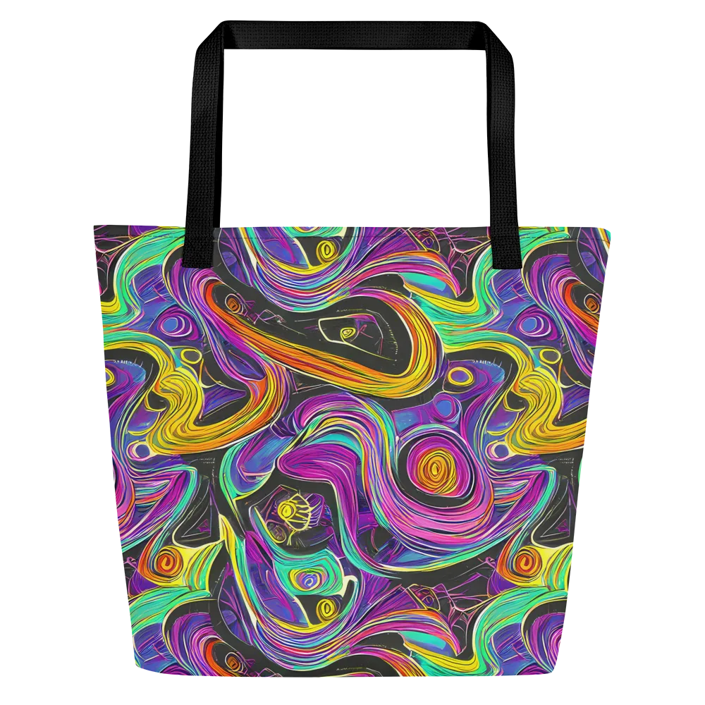 Sonic Spiral on Large Tote Bag W/ Pocket — Front