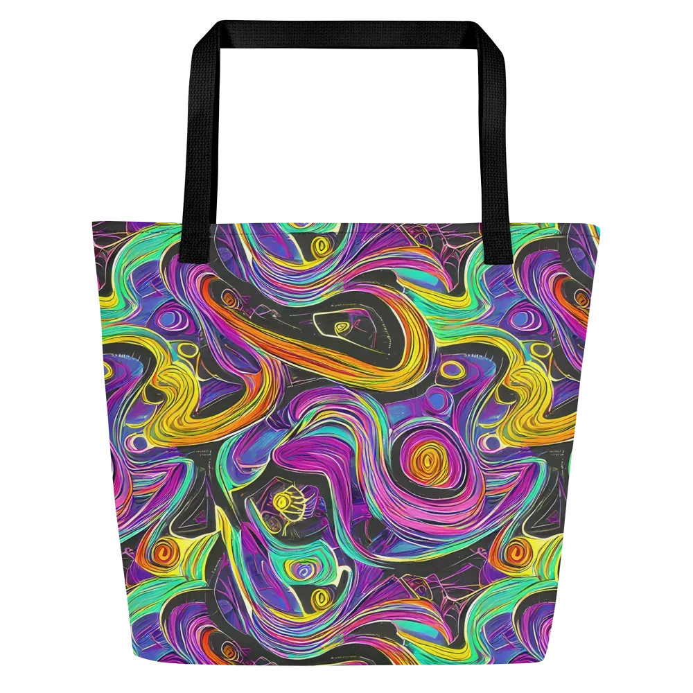 Sonic Spiral on Large Tote Bag W/ Pocket — Front
