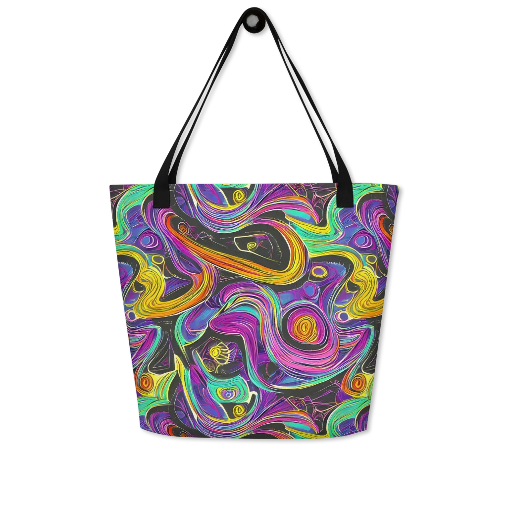Sonic Spiral on Large Tote Bag W/ Pocket — Front