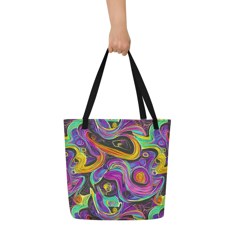 Sonic Spiral on Large Tote Bag W/ Pocket — Front