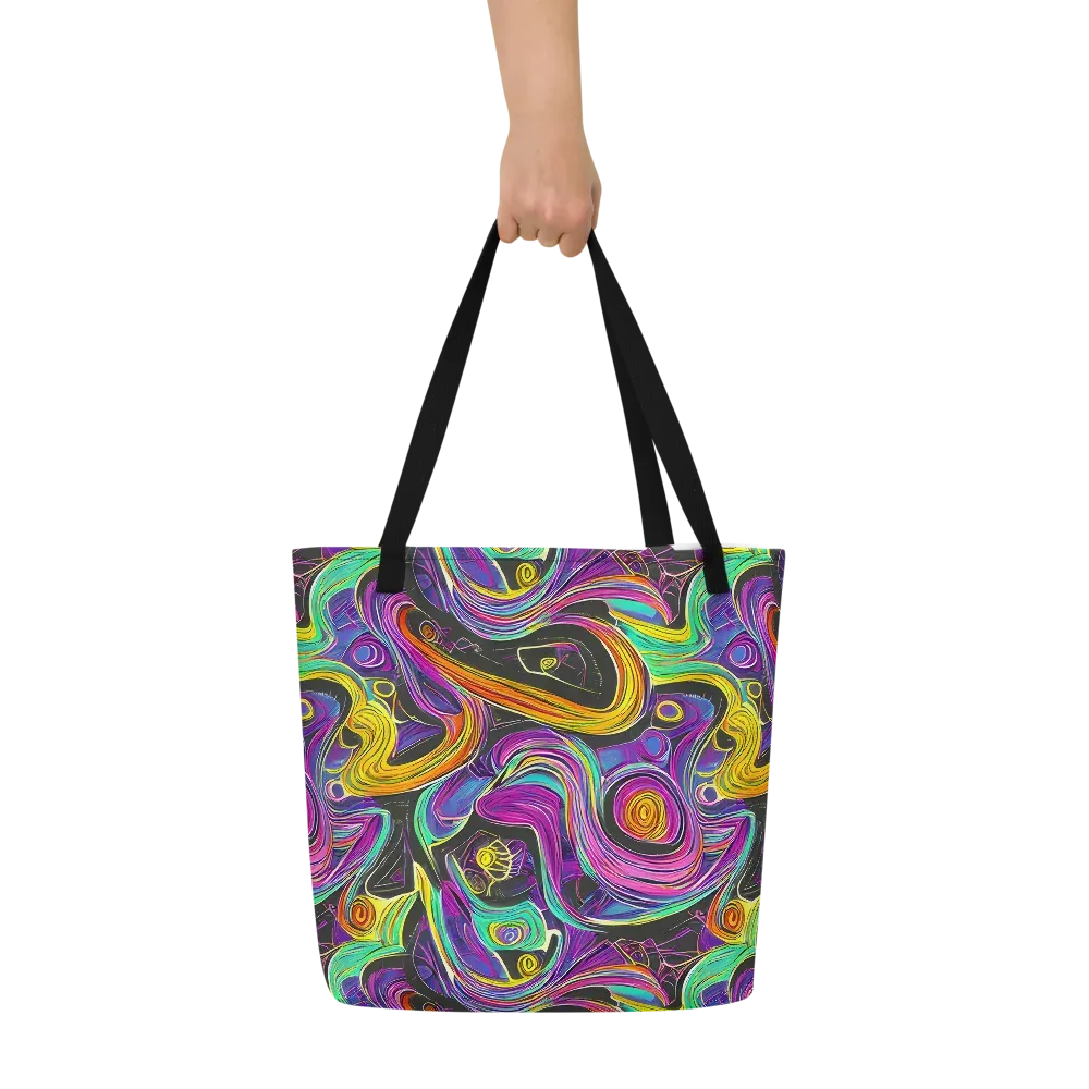 Sonic Spiral on Large Tote Bag W/ Pocket — Front