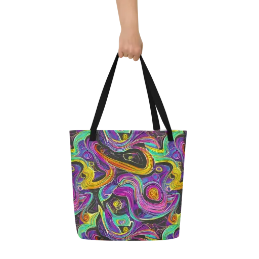 Sonic Spiral on a Large Tote Bag W/ Pocket