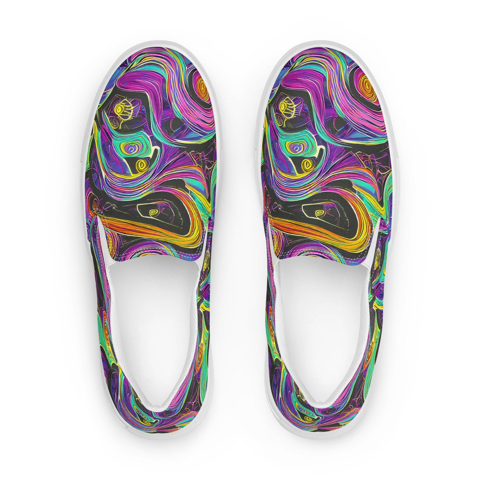 Sonic Spiral on Women's Slip-On Canvas Shoes — Front