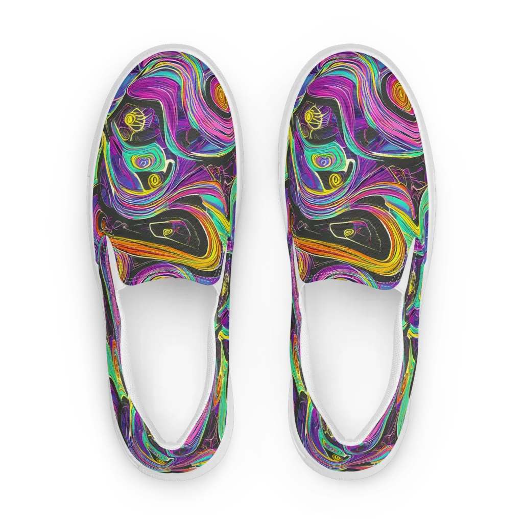 Sonic Spiral on Women's Slip-On Canvas Shoes — Front