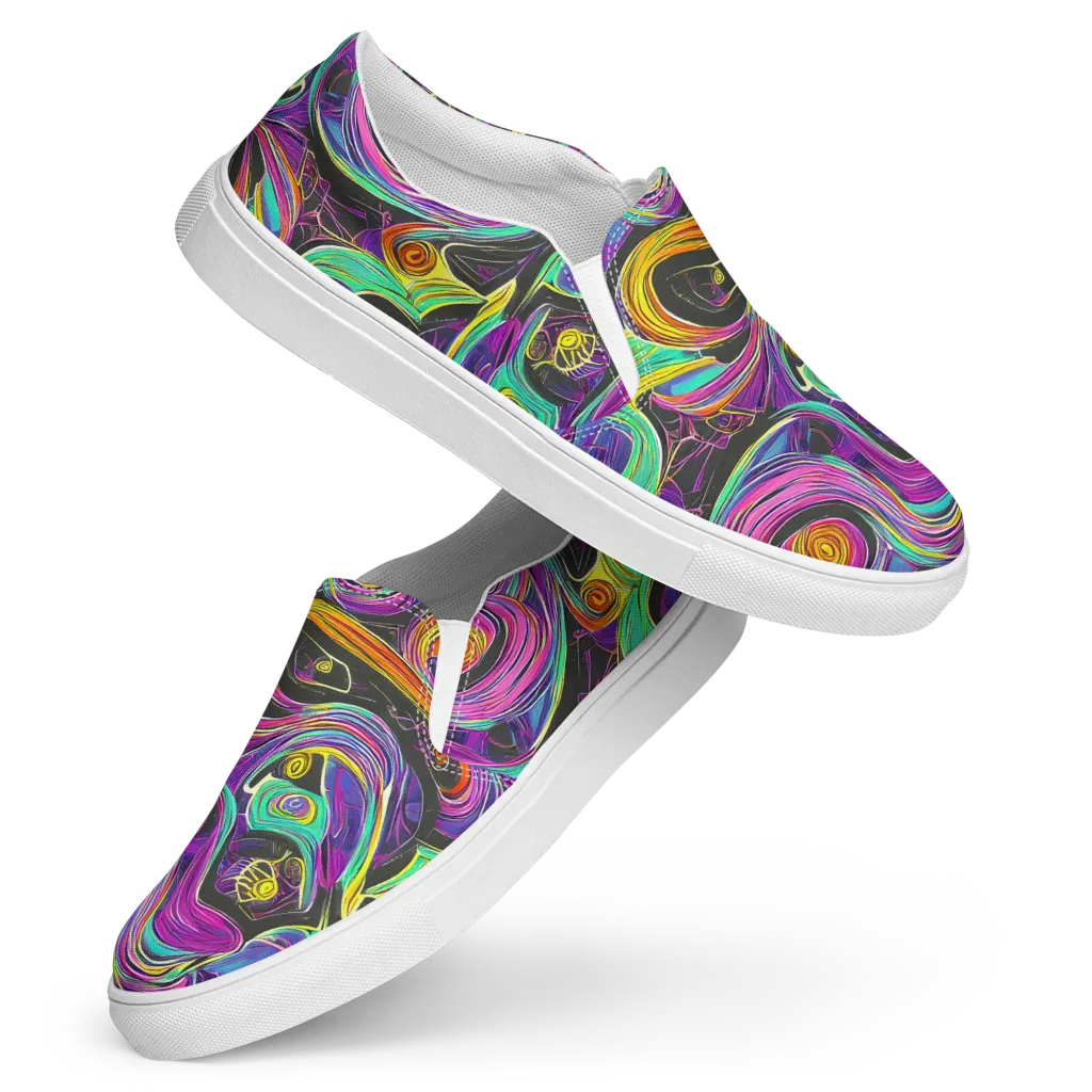 Sonic Spiral on Women's Slip-On Canvas Shoes — Front