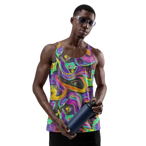 Sonic Spiral on a Men's Tank Top