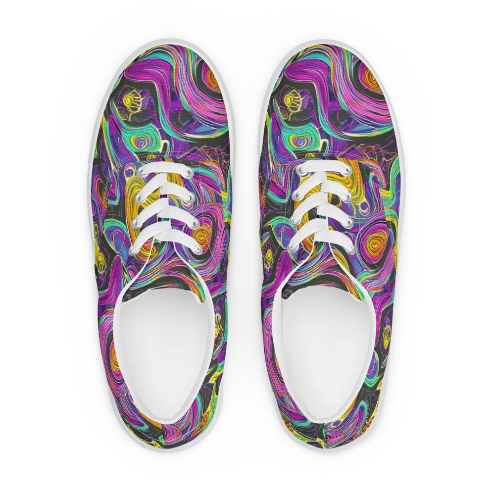 Sonic Spiral on Men's Lace-Up Canvas Shoes — Front