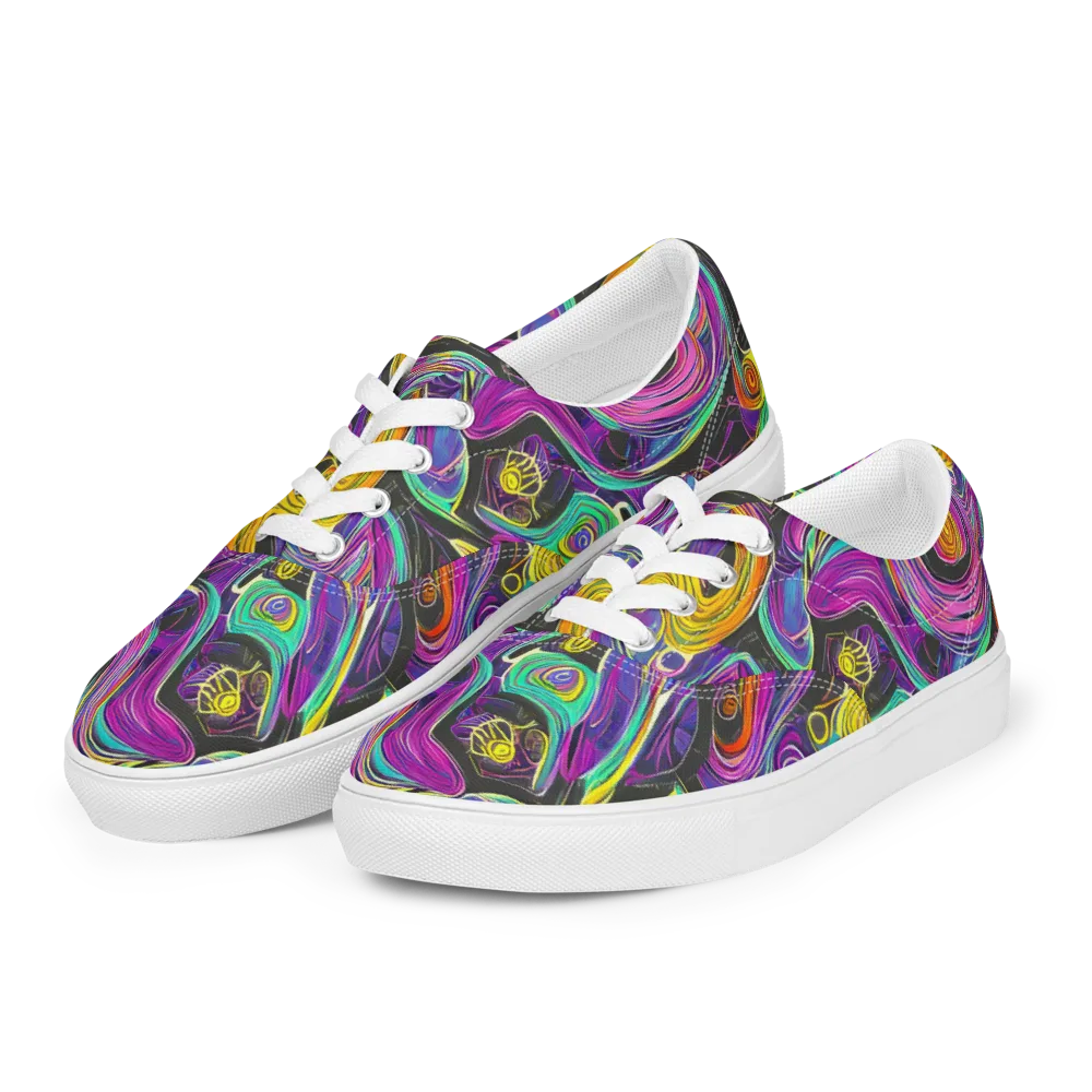 Sonic Spiral on Men's Lace-Up Canvas Shoes — Left Front