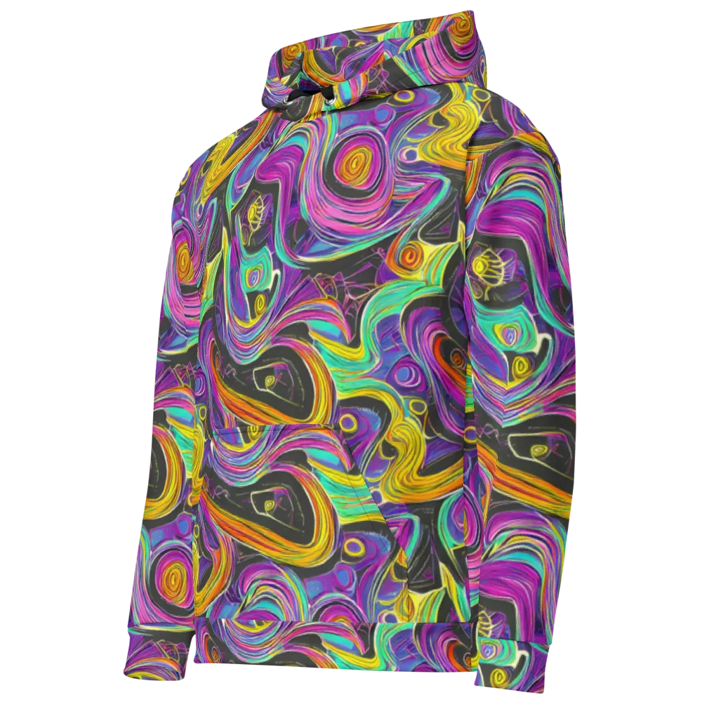 Sonic Spiral on Cotton Hoodie — Left Front