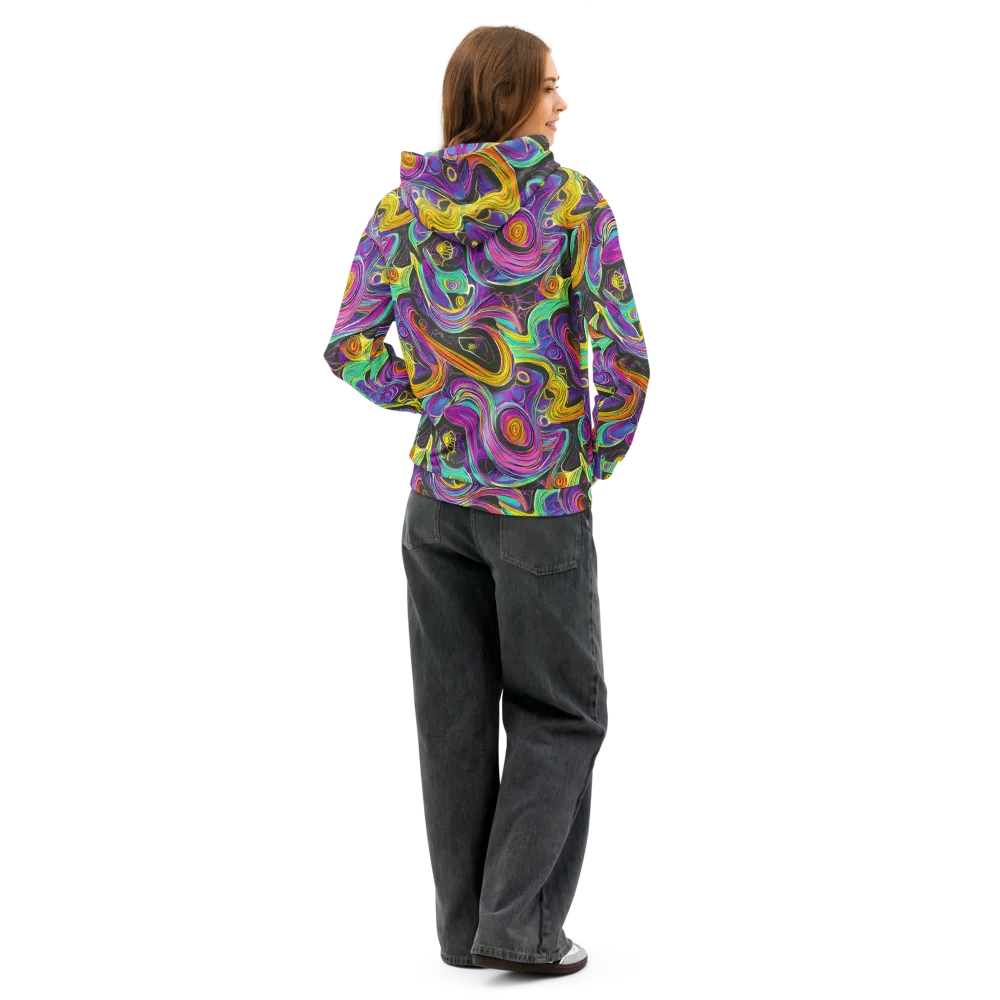 Sonic Spiral on Cotton Hoodie — Back