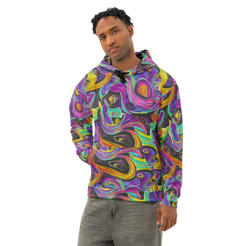 Sonic Spiral on Cotton Hoodie — Left Front