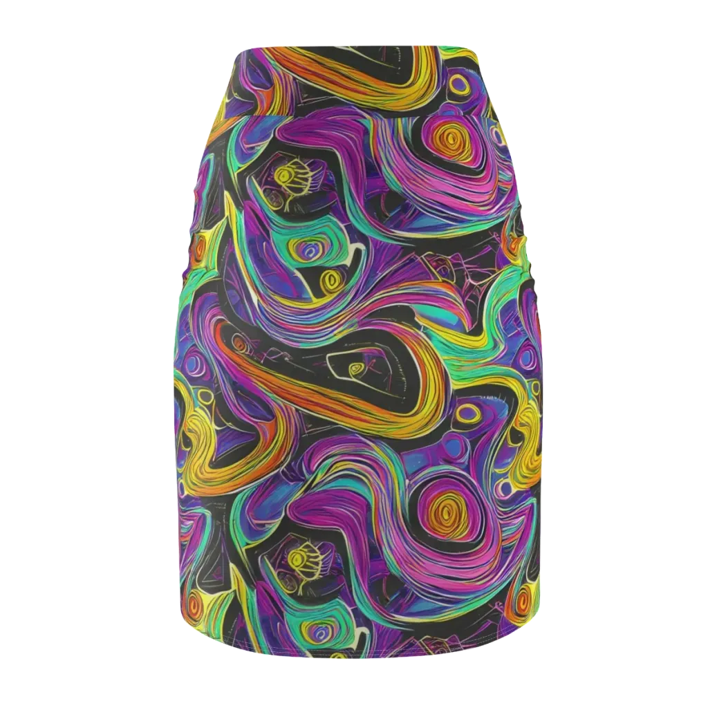 Sonic Spiral on Pencil Skirt — Back