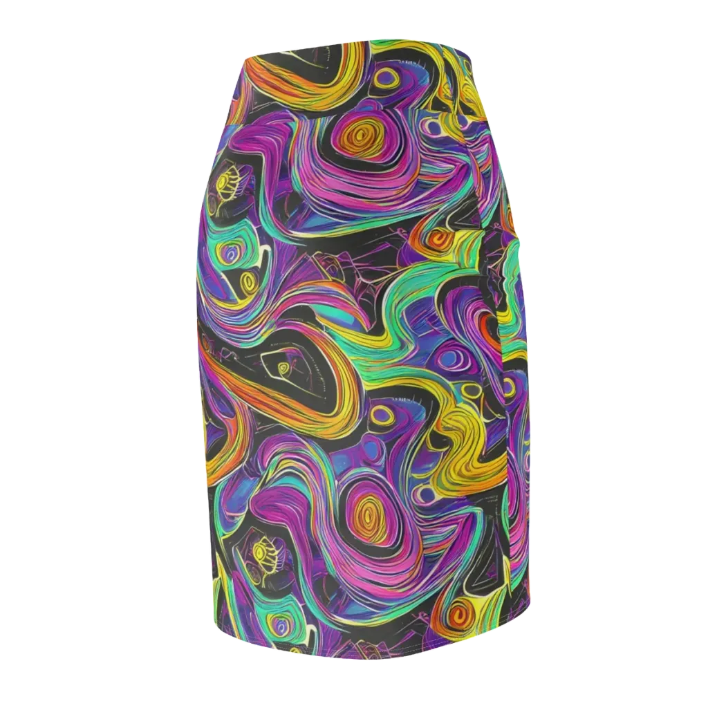 Sonic Spiral on Pencil Skirt — Back Side