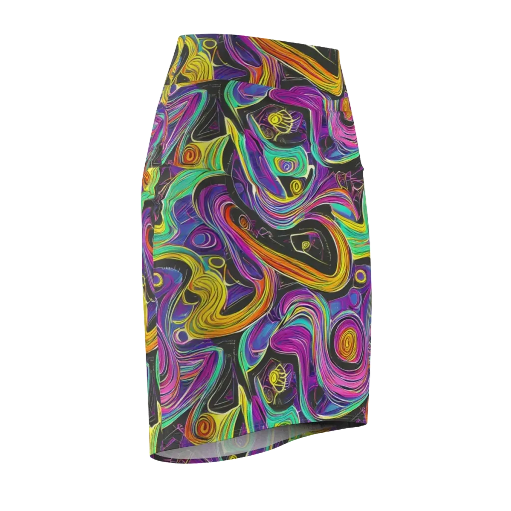 Sonic Spiral on Pencil Skirt — Front Side