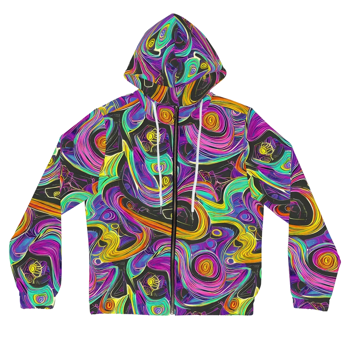 Sonic Spiral on Women's Full-Zip Hoodie — Front