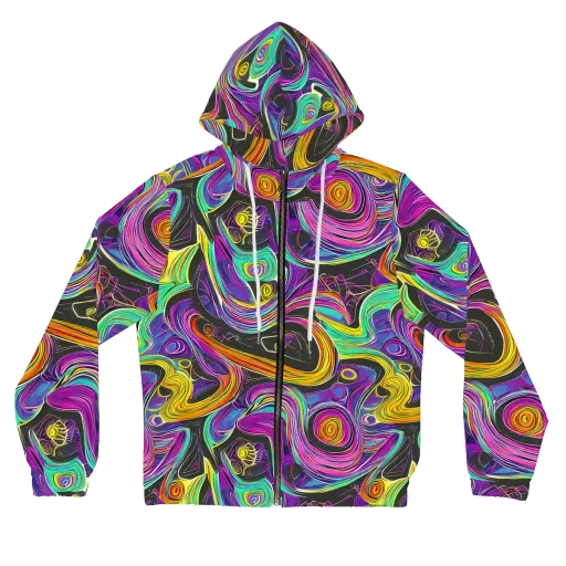 Sonic Spiral on a Women's Full-Zip Hoodie