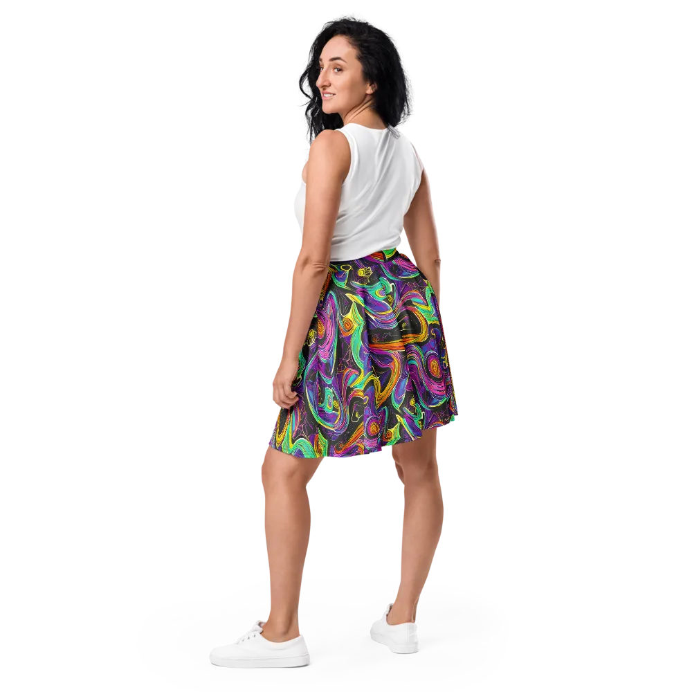 Sonic Spiral on Skater Skirt — Back