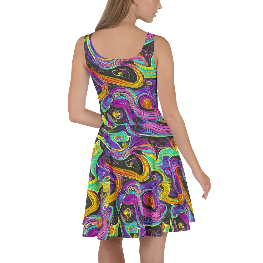 Sonic Spiral on Skater Dress — Back
