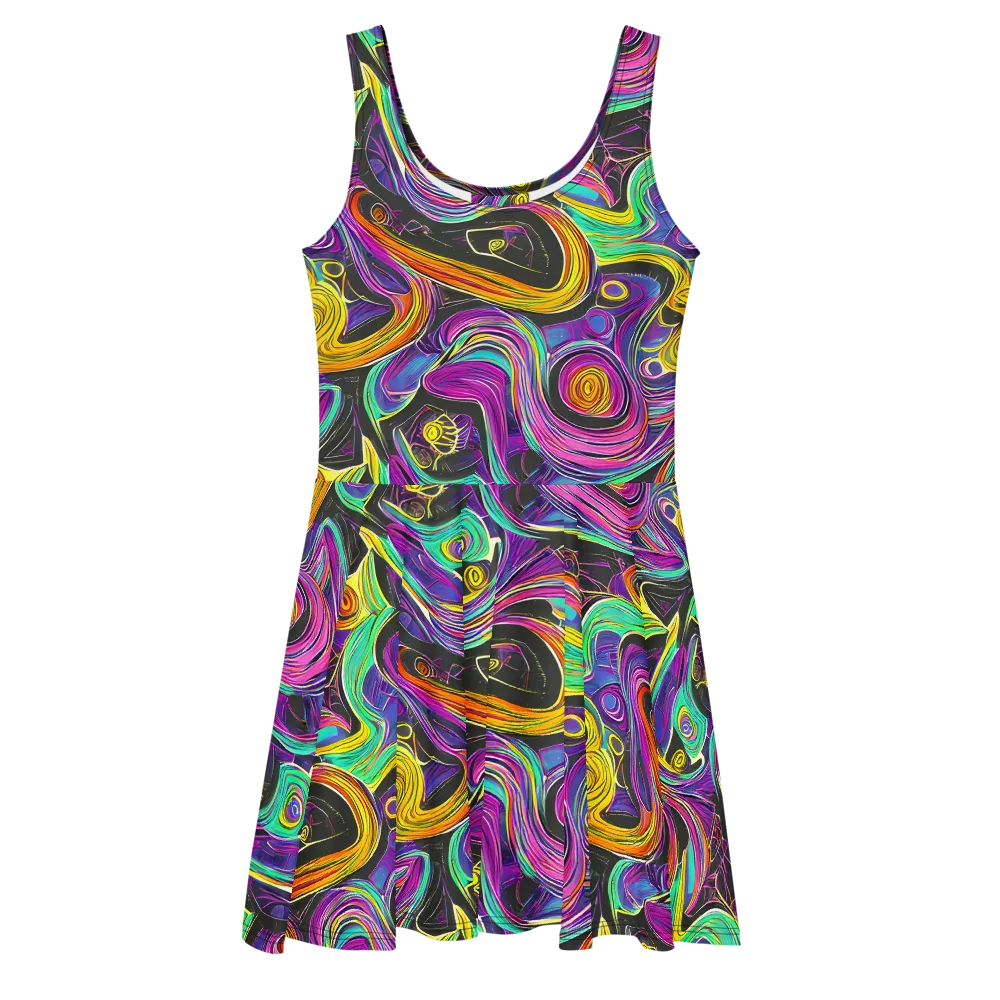 Sonic Spiral on Skater Dress — Front