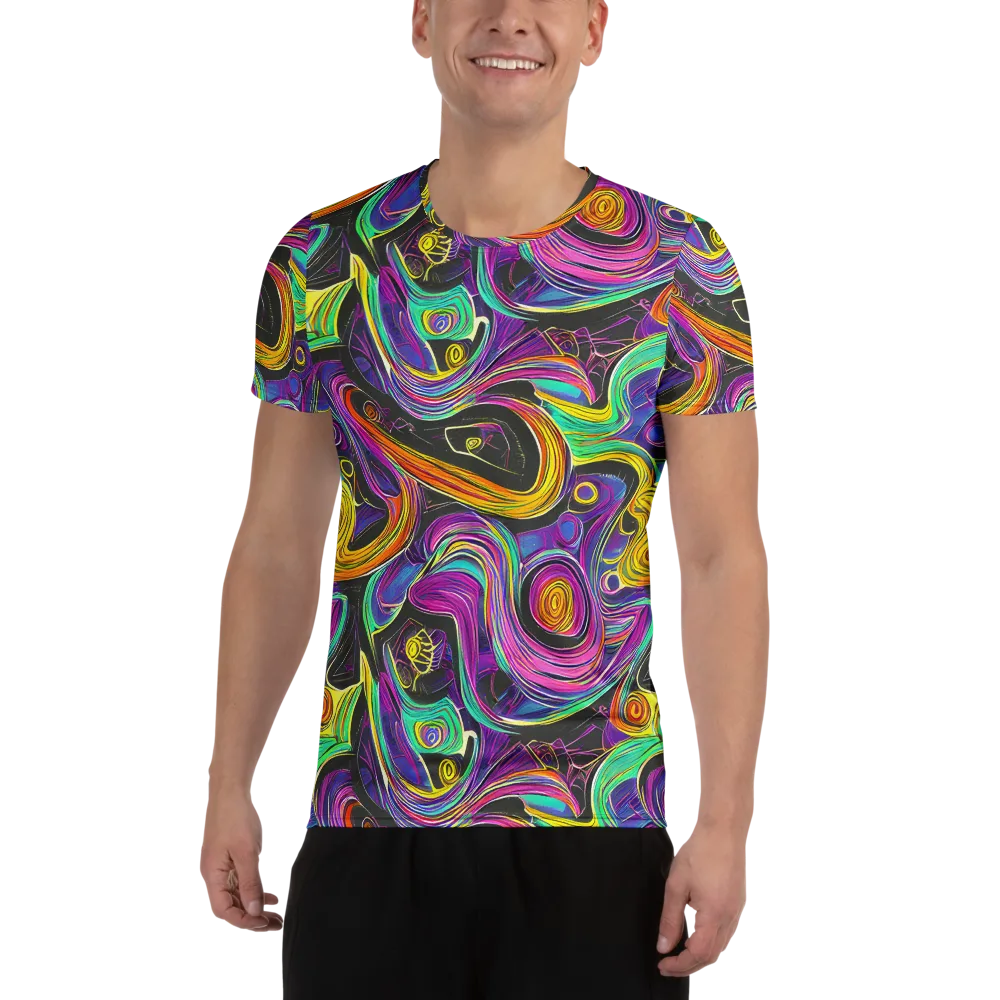 Sonic Spiral on Men's Athletic T-Shirt — Front