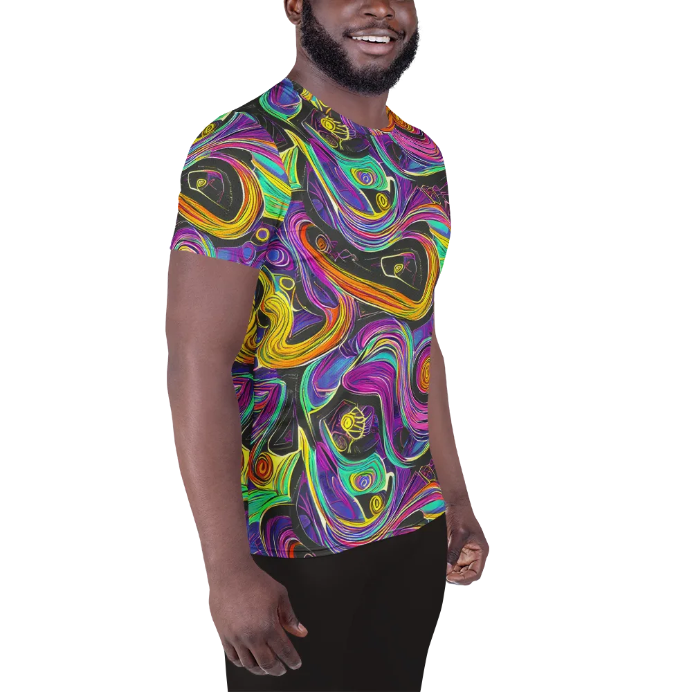 Sonic Spiral on Men's Athletic T-Shirt — Right