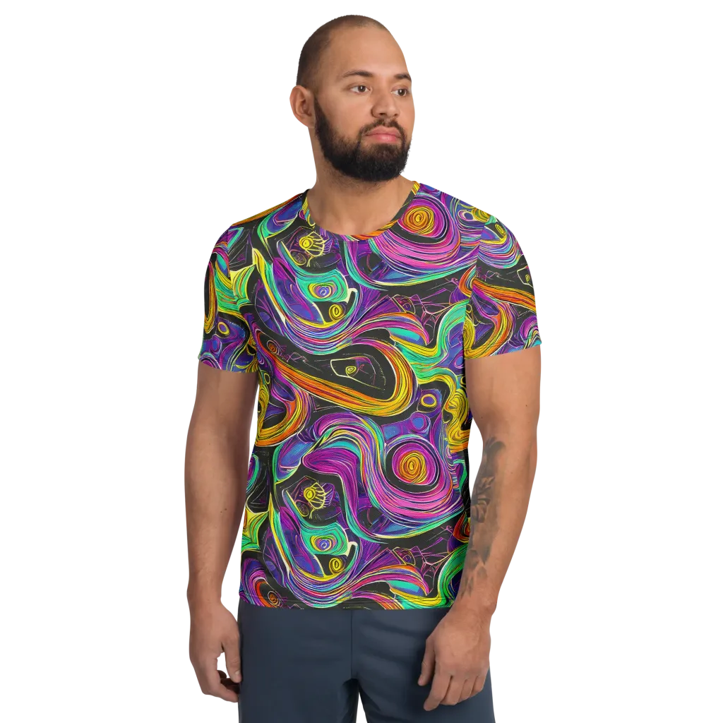 Sonic Spiral on Men's Athletic T-Shirt — Front