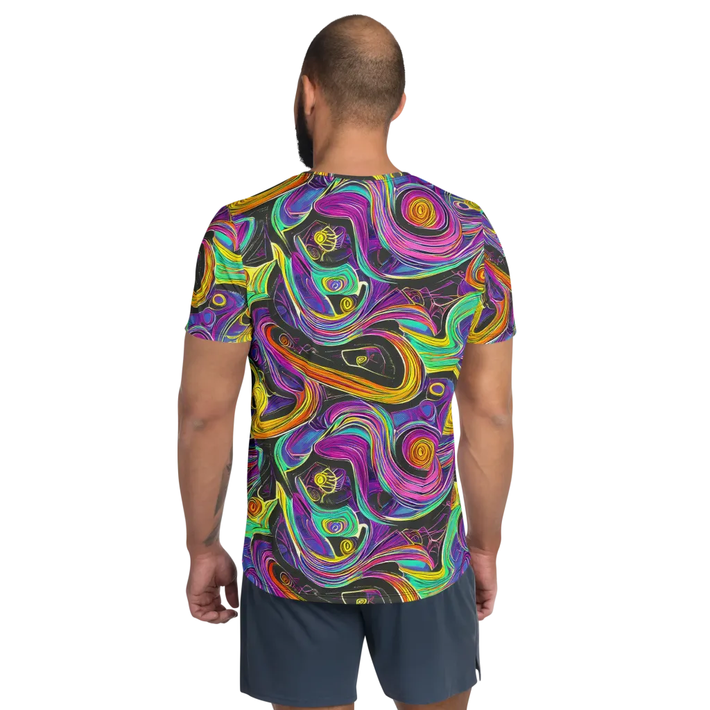 Sonic Spiral on Men's Athletic T-Shirt — Back